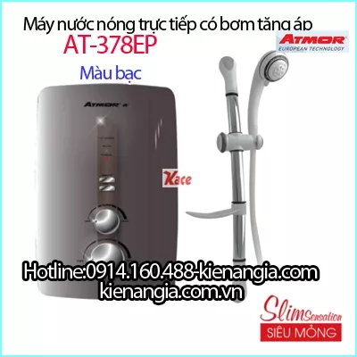 Máy nước nóng bơm tăng áp Atmor KAG-AT-378EP-bạc