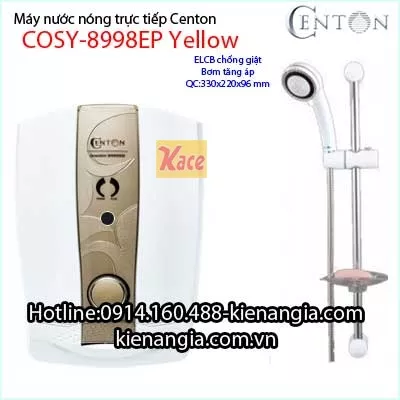 Máy nước nóng có bơm tăng áp an toàn CENTON COSY 8998EP Yellow