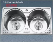 Chậu rửa chén 2 hộc tròn 83x40 x23cm GORDLE GD 5902