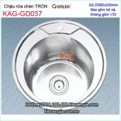 Chậu rửa chén tròn 1 hộc 50x50 x23cm GORLDE GD 037