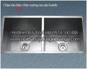 Chậu inox 304 2 hộc vuông âm bàn 88x50 x25cm CRBAGORLDE G-2