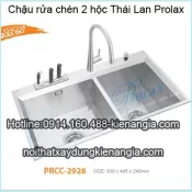 Chậu inox vuông 83x49.5 x24cm Thái Lan Prolax 2 hố PRCC-2928