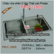 Chậu rửa chén 2 hộc 88x48.5 x24cm Thái Lan Prolax PRCC-2809
