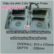Chậu rửa chén 2 hộc 82x48 x28cm Thái Lan Prolax PRCC-2814