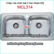 Chậu rửa chén bát 2 hộc 83x43.5 cm Moen-Mỹ MCL-314