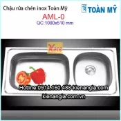 Chậu rửa chén bát inox 2 hộc 108x51 cm Toàn Mỹ AML0