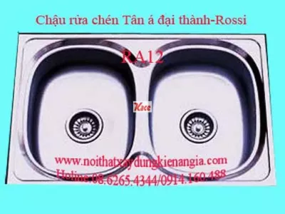 Chậu rửa chén bát inox 2 hộc 72x47 cm Đại Thành RA12 DX12051