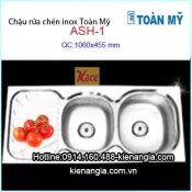 Chậu rửa chén dài 2 hộc 1 cánh 106x45.5 cm Toàn Mỹ ASH1