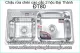 Chậu rửa chén inox 304 2 hộc 80x43 x21cm Đại Thành ĐT80 dập liền khối DX42000