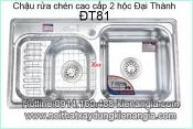 Chậu rửa chén inox 304 2 hộc 86x45 cm Đại Thành ĐT81 DX42001