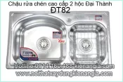 Chậu rửa chén inox 304 2 hộc 86x45 cm Đại Thành ĐT82 DX42002