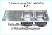 Chậu rửa chén thế hệ mới 2 hộc 121x51 cm Đại Thành ĐA1 SUS201 dập liền khối DX12150