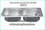 Chậu rửa chén thế hệ mới 2 hộc 72x47 cm Đại Thành ĐA12 SUS201 dập liền khối DX12050