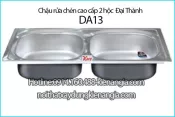 Chậu rửa chén thế hệ mới 2 hộc 80x52 cm Đại Thành ĐA13 SUS201 dập liền khối DX12052