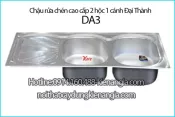 Chậu rửa chén thế hệ mới 2 hộc 102x47 cm Đại Thành ĐA3 SUS201 dập liền khối DX12152