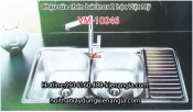 Chậu rửa chén inox 2 hộc 1 bàn 100x46 x23cm Việt Mỹ VM-10046E