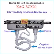 Bộ xả chậu rửa chén  2 hộc KAG-BXC20