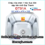 Chậu âm bàn Đại Thành sus304 1 hộc ĐT91A
