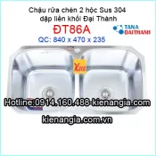 Chậu âm bàn Đại Thành sus304 liền khối ĐT86A