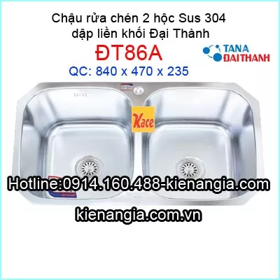 Chậu âm bàn Đại Thành sus304 liền khối ĐT86A