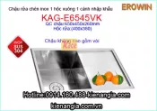 Chậu inox 304 âm bàn EROWIN 1 hộc cánh KAG-E6545VK