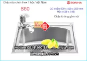 Chậu rửa Inox 304 1 hộc 50x42 cm Sơn Hà S50