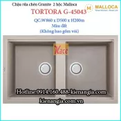 Chậu 2 hộc bằng đá granite Malloca TORTORA-G45043
