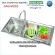 Chậu inox nhập khẩu 2 hộc 1 cánh Winland KAG-WD03
