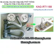 Bộ xả phổ thông chậu rửa chén 2 hộc nhập khẩu KAG-RT1188
