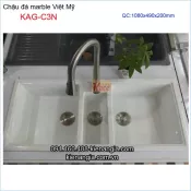Chậu đá marble 3 hộc 108x49 x20cmViệt Mỹ KAG-C3NC