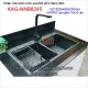 Chậu rửa chén phủ Nano đen 2 hộc đều 82x45cm KAG-NNB8245