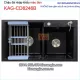 Chậu đá 2 hộc vuông màu đen 82x46 cm KAG-CD8246B