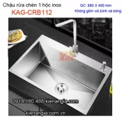 Chậu rửa chén 1 hộc inox 304 68x45cm  KAG-CRB112