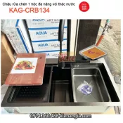 Chậu 1 hộc 75x46 đa năng có vòi thác nước KAG-CRB134