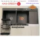 Chậu Nano đen 2 hộc 1 cánh  100x45 cm inox 304 KAG-CRB231