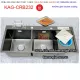 Chậu Nano đen 2 hộc 1 cánh đa năng  100x45 cm inox 304 KAG-CRB232