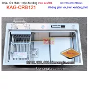 Chậu rửa chén 1 hộc đa năng inox sus304  78x46cm KAG-CRB121