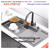 Chậu rửa chén 1 hộc đa năng  Nano xám 92x45cm KAG-CRB122