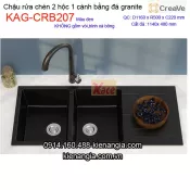 Chậu rửa chén âm bàn đá granite 2 hộc 1 cánh 110x50 cm Creave CRBA KAG-CRB207