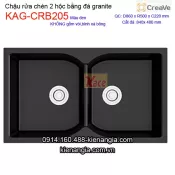 Chậu rửa chén đá granite 2 hộc 86x50 Creave KAG-CRB205