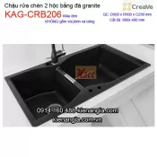Chậu rửa chén đá granite 2 hộc 90x50cm Creave KAG-CRB206