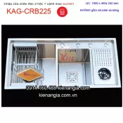 Chậu rửa chén inox sus304 đúc 2 hộc 1 cánh 100x46cm ĐA NĂNG KAG-CRB225-2