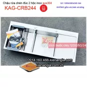 Chậu rửa chén 2 hộc 1 cánh đoúc 120x50 cm KAG-CRB244