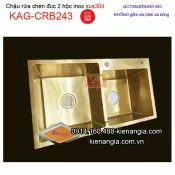 Chậu rửa chén 2 hộc 75X40cm đúc NANO VÀNG KAG-CRB243KAG-CRB243