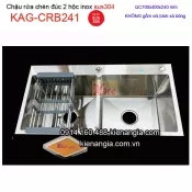 Chậu rửa chén 2 hộc đều 70x40cm đúc KAG-CRB241 SUS304 siêu hạng