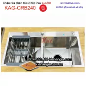 Chậu rửa chén 2 hộc đều 72x43cm đúc KAG-CRB240