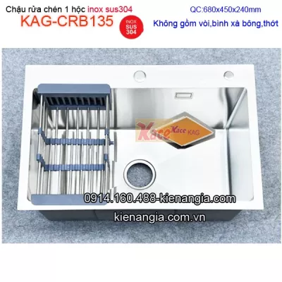 Chậu rửa chén inox sus304 68x45cm rất đẹp KAG-CRB135