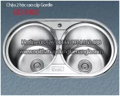 Chậu rửa chén tròn 2 hộc 86x45 x23cm GORDLE GD 5903