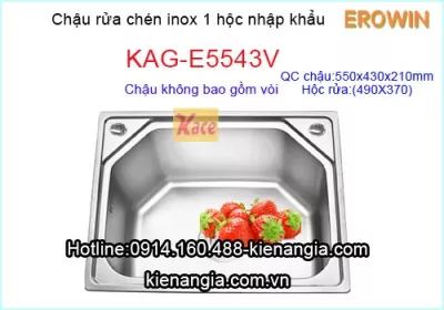 Chậu rửa chén inox Erowin 1 hộc KAG-E5543V