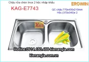 Chậu rửa chén EROWIN inox 2 hộc nhập khẩu KAG-E7743